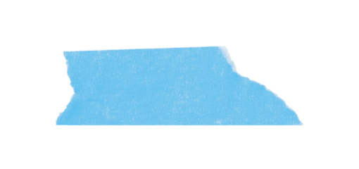 Single light blue tape isolated on transparent background