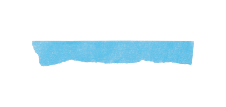 Single light blue tape isolated on transparent background