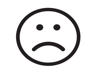 Flat depressed face symbol in clean 2D vector