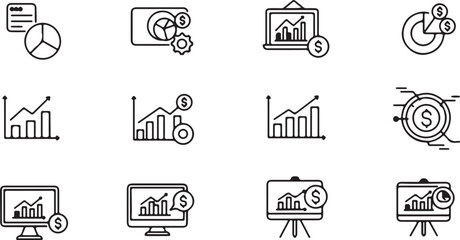 Business Finance and Data Visualization Icons analytics chart