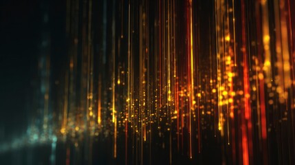 Abstract vertical lines glowing particles