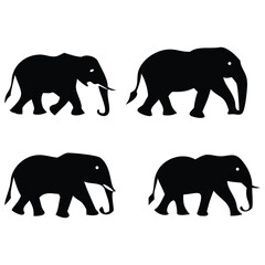 Black elephant silhouettes
