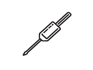 Screwdriver tool icon in flat minimal vector line style