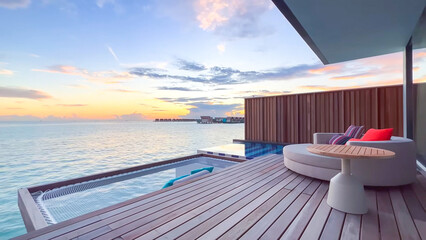 deck chair on the sea