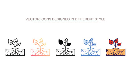 Grow Plant icon design with white background stock illustration