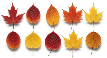 Obraz premium Autumn Leaves Collection Red Yellow Orange