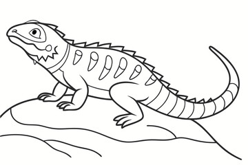 coloring page line art the uromastyx black vector