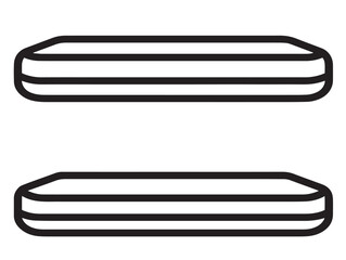 Flat bookshelf icon in outlined 2D vector design © Sajib