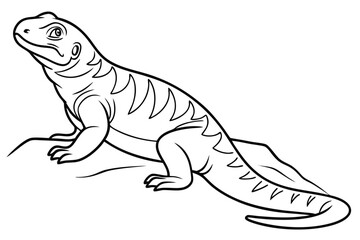 coloring page line art the uromastyx black vector