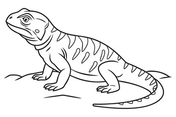 Obraz premium coloring page line art the uromastyx black vector