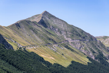 View of Pizzo Tre Vescovi e Monte Acuto in Sibillini Mountains, Marche, Italy