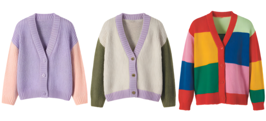 Vibrant color block knit cardigans add playful style and cozy warmth to any modern wardrobe