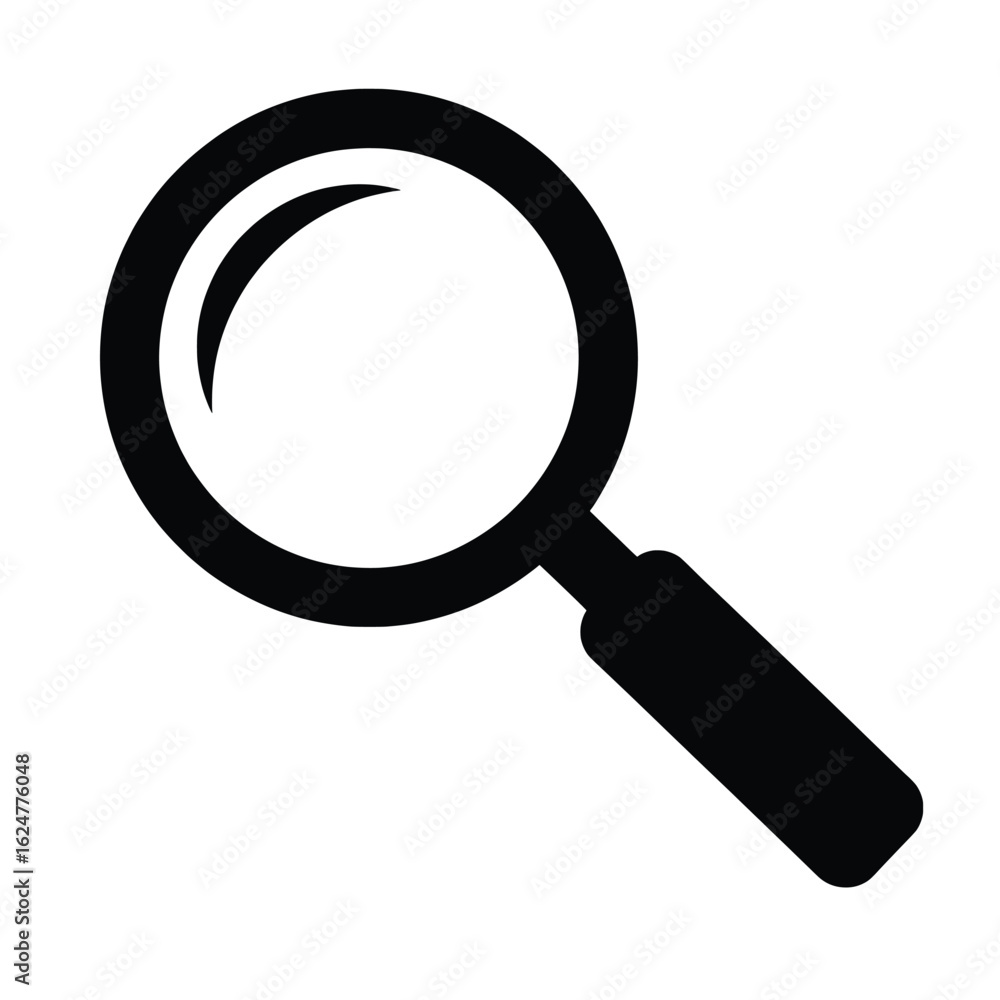 Poster vector illustration of a magnifying glass representing search discovery investigation and the concep