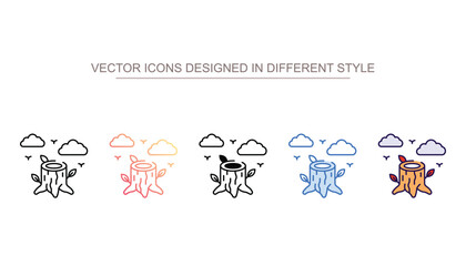 Tree Stump icon design with white background stock illustration