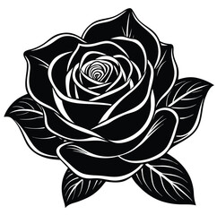 Elegant black rose flower vector illustration, a seamless floral design pattern with a vintage botanical sketch for decoration