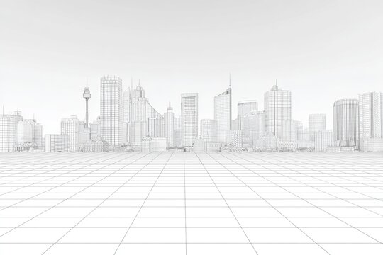 Monochromatic city blueprint
