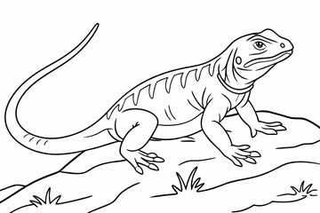 coloring page line art the chuckwalla black vector