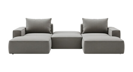 Obraz premium Modern gray modular sectional sofa