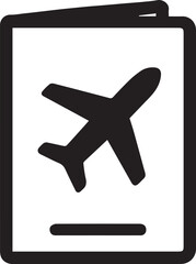 Airplane ticket or boarding pass icon isolated on white background