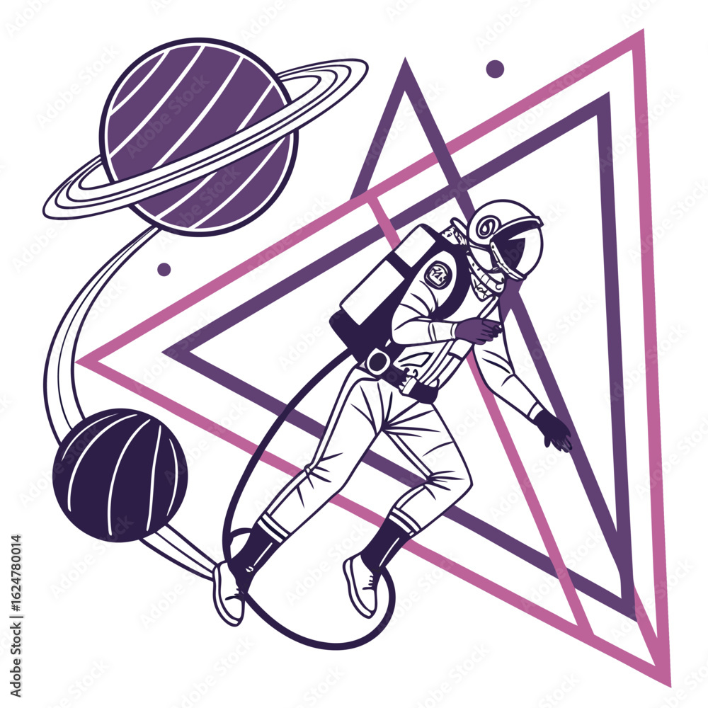 Poster abstract geometric pattern featuring a futuristic modern design with a blend of vibrant and monochro