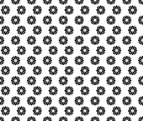 Seamless Pattern with Black and White Geometric Floral Design for Panjabi