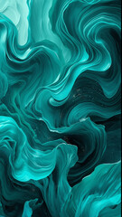 Fototapeta premium AI image of an abstract rendering of smooth palette vibrant turquoise and deep sea green