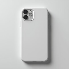 White Phone Case Mockup PSD Template on Clean Background