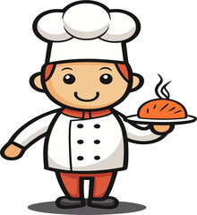 A chef holding a plate of spaghetti