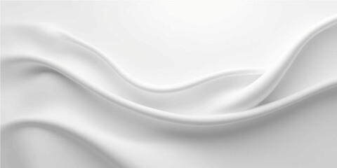 Elegant white silk satin fabric background with soft waves and smooth flowing texture