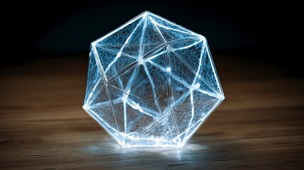 Glowing geometric polygonal object