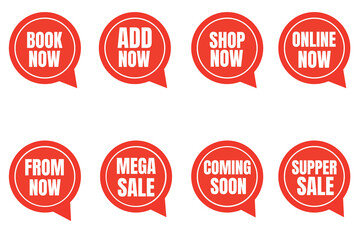 set of speech bubbles icon, set of sale tag labels, set of stamps, apply now, sale start, buy now, click here, click now, set of symbol stamp icons