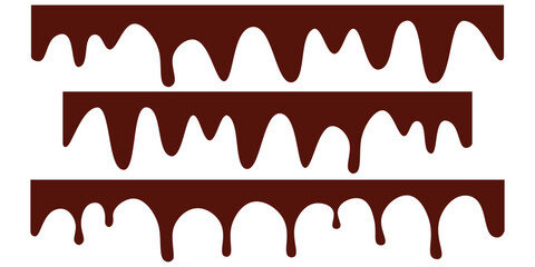 melted chocolate, chocolate vector. chocolate on white background. Flowing liquid isolated on white background.