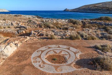 Ancient Mosaic at Cape Tainaron: Gateway to the Underworld, Greece, Mani, Peloponnese, Greece