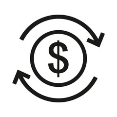 Money Vector icon. Banking, Wallet and Coins signs. Credit card, Currency exchange and Cashback service. Euro and Dollar symbols. Quality design elements. Editable stroke.
