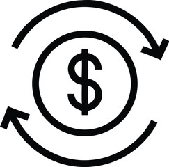 Money Vector icon. Banking, Wallet and Coins signs. Credit card, Currency exchange and Cashback service. Euro and Dollar symbols. Quality design elements. Editable stroke.
