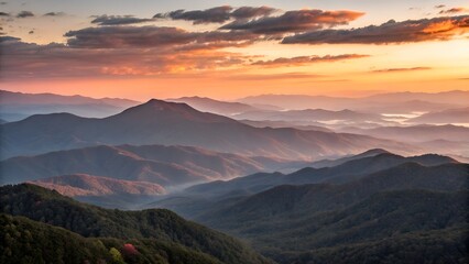 sunset in the mountains