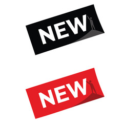 New square sticker illustration collection. New vector icon set. marketing sign.
