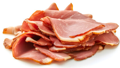 Smoked meat slices - ham on white