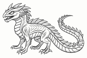 coloring page line art the basilisk black vector