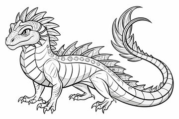 coloring page line art the basilisk black vector
