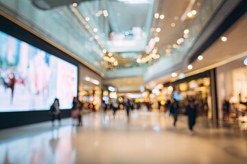 Blurred view of a bustling shopping mall (1)