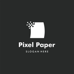 pixel paper logo vector icon illustration
