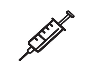 Syringe icon in clean outlined vector illustration
