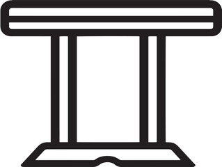Elegant table icon in simple line vector format