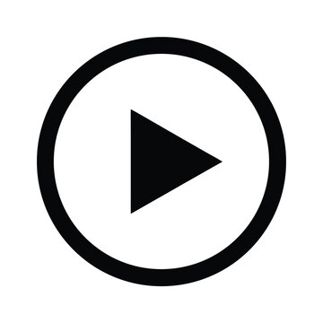 Play Video icon, meida player illustration sign. button symbol or logo.
