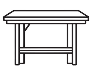 Vector line dining table icon in clean flat art