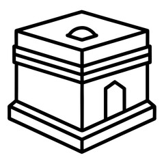 Clean Kaaba One-Stroke Line Art Design