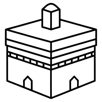 black and white kaaba icon clip art preview