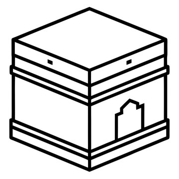 black and white kaaba icon clip art preview