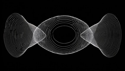Abstract symmetrical wave pattern on black background